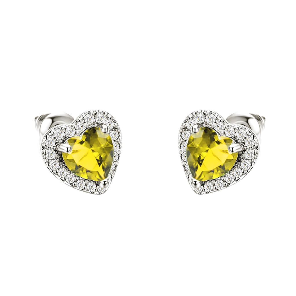 Women's Initial Heart Pendant Earrings Gift For Lovers Dress Matching Gift