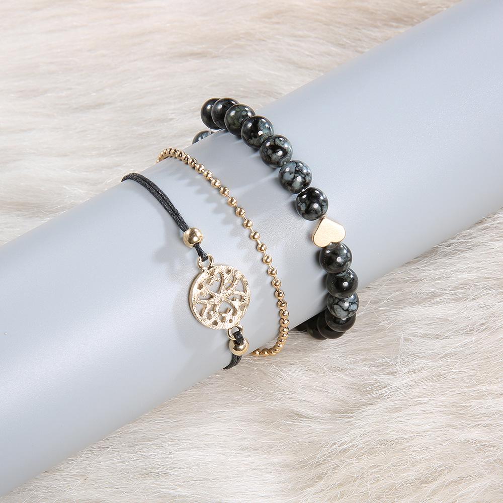 Fashion Personalized Jewelry Bracelet Set, Street Auction Popular Women'S Love Beaded Bracelet Three-Piece Set