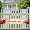 Outdoor Party Backdrop Princess Banner Customizable Event Background Girls Birthday Banner for Outdoor Celebrations