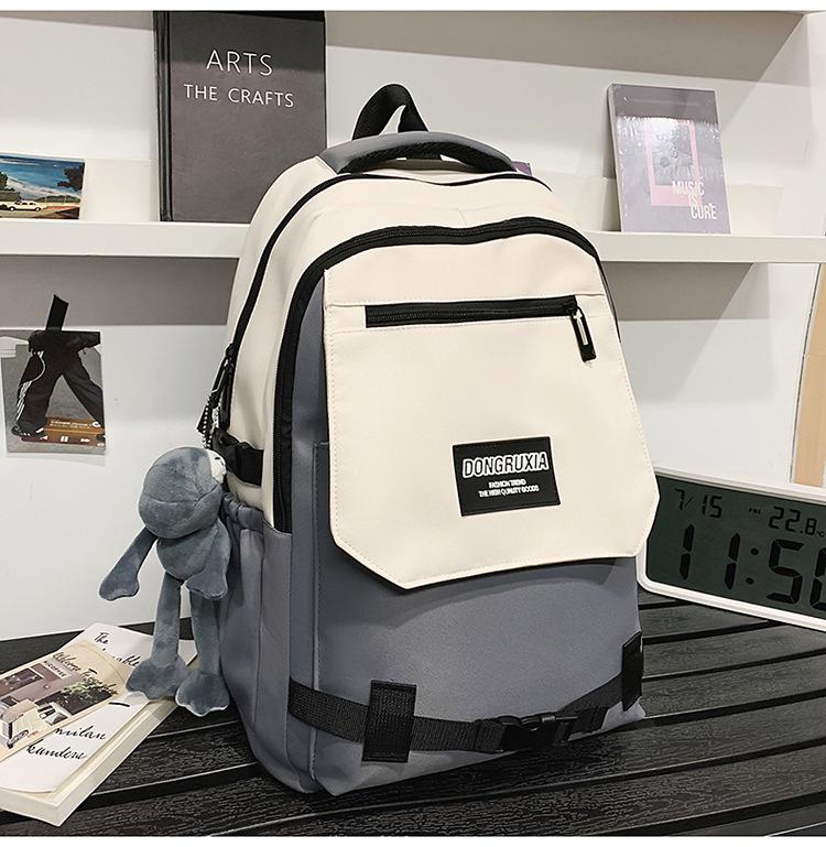 School bag new school bag men's Korean version ins trendy tooling style large capacity middle and high school students multi-compartment casual