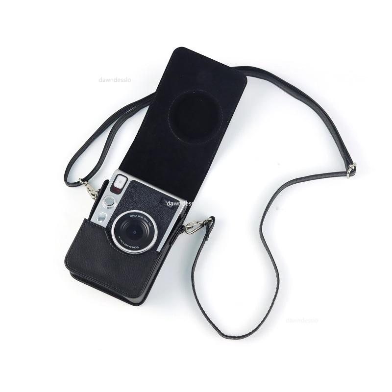 For Fujifilm Instax Mini EVO Camera Bag Retro PU Leather Case Shoulder Belt Protection Bag Hard Leather Protective Shell