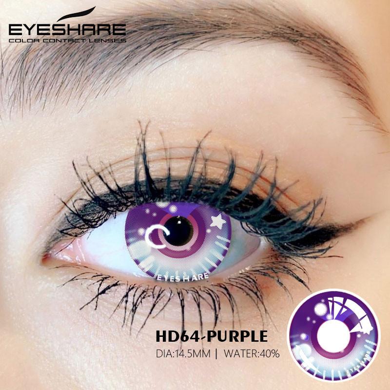 Eyeshare Cosplay Purple Color Contact Lenses for Eye Blue Colorcon Lense Anime Coser Lenses Eye Makeup Pupilentes