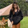 Lazy wind light gray sweater jacket women's loose oversize Han Fan zipper cardigan early autumn 2026 new models