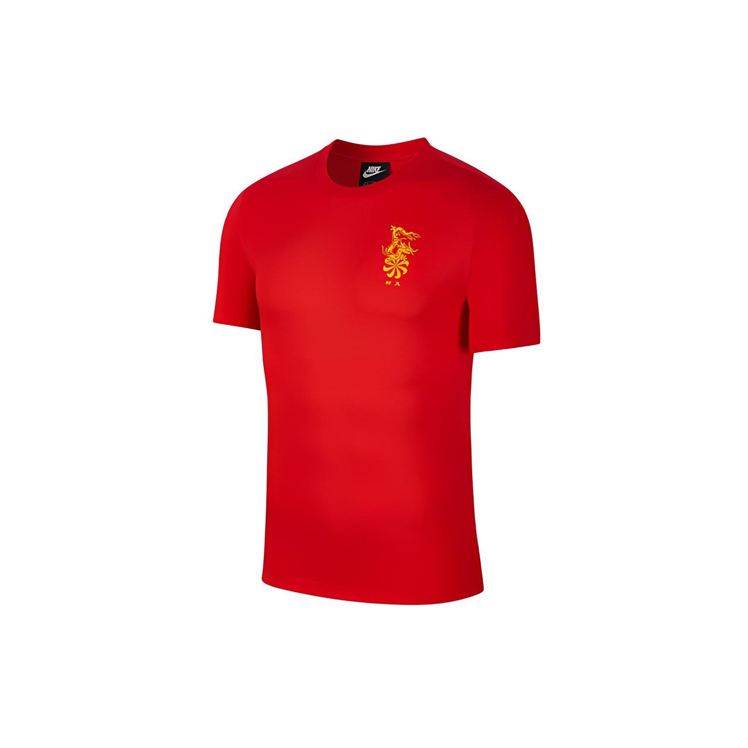 Nike Sportswear Sports Round Neck Short Sleeve Red Men s CI9843-650 M