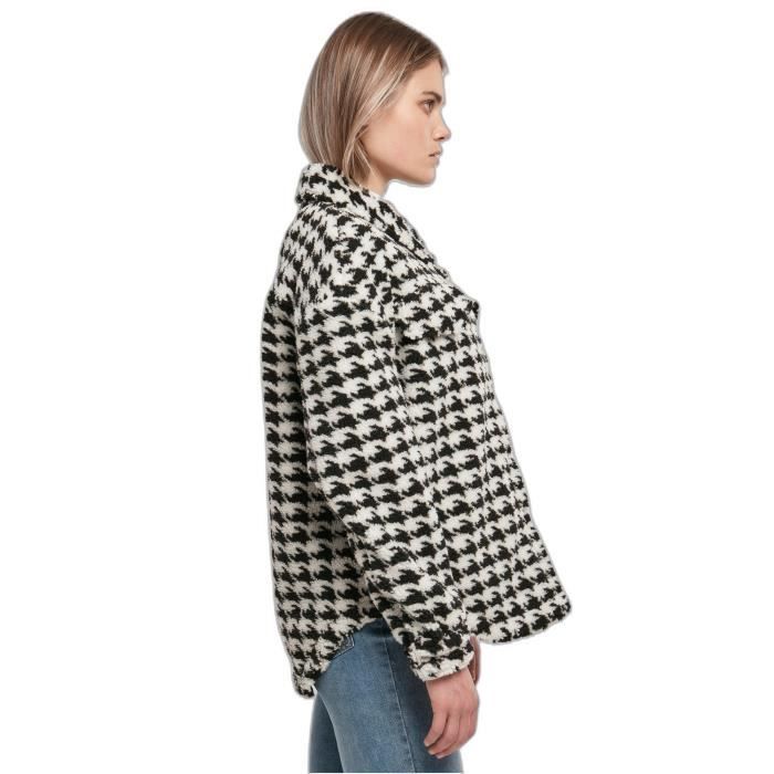 Surchemise Femme - URBAN CLASSICS - AOP - Sherpa - Noir - Oversize