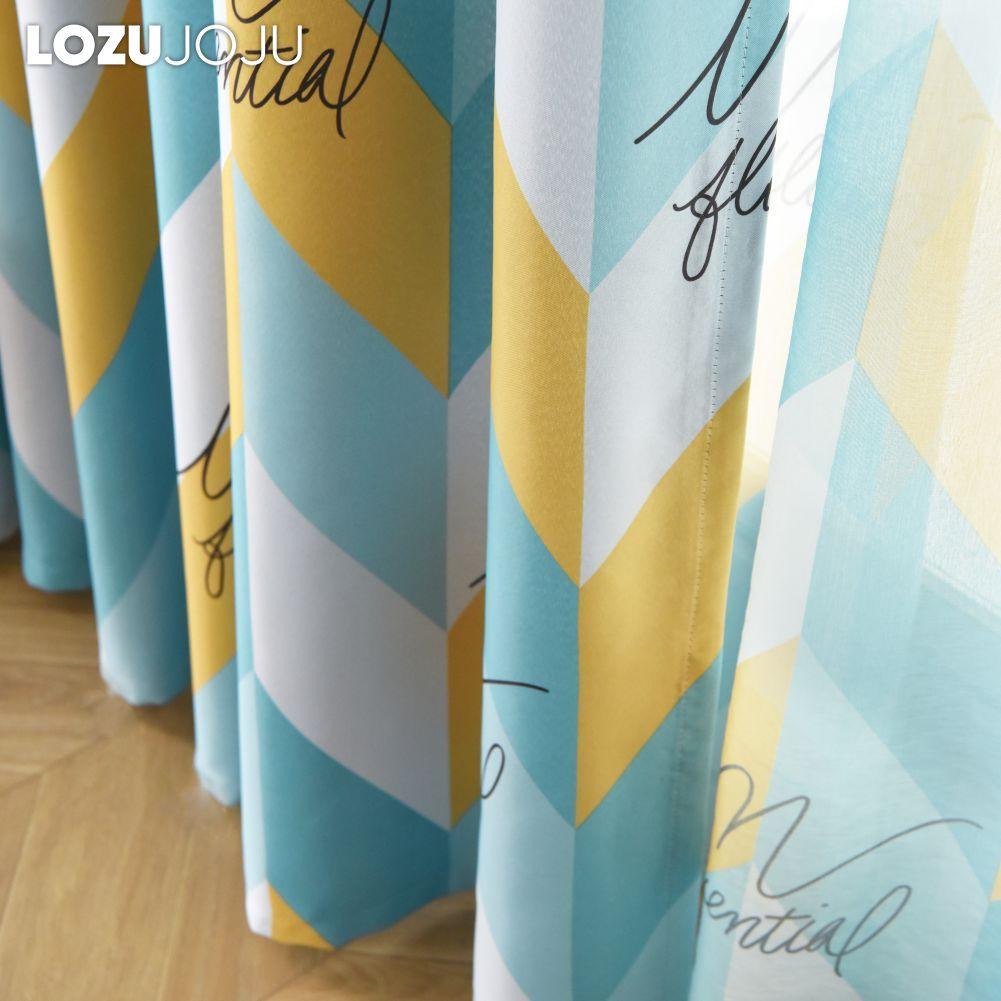 1PC LOZUJOJU 70-80% Blackout Curtains Nordic Style Diamond Patterned Curtains for Bedroom Living Room Balcony Window for Home Decor