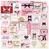 50Pcs Cartoon Pink Ballet Aesthetic Stickers, Waterproof Vinyl Graffiti Decals for Guitar Laptop Luggage DIY Scrapbooking