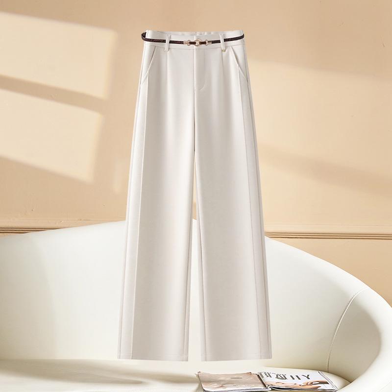 

Women s 2025 High-Waisted Wool Wide-Leg Pants - Slim Fit, Lined, Thickened for Winter, Versatile and Drapey. Size 27