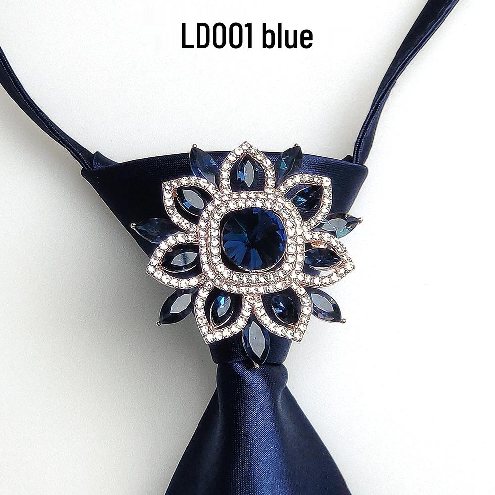 Japanese Style Women's Rhinestone Bow Tie Collar for Shirts