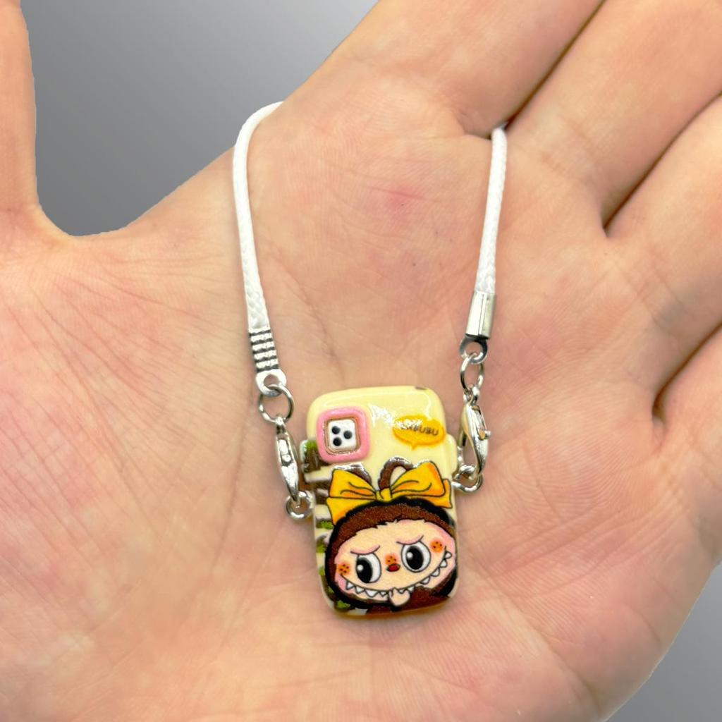 Dollhouse Mini Pendant Cartoon Camera Bow Knot Lanyard Accessory