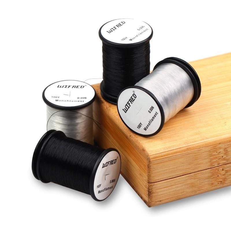 Monofile Fliegenbindegarn 0,006 Zoll 100yd Nylon Klar Schwarz Weiß Salzwasser Bonefish Garnele Epoxidkopf Fliegenbinden Stark Langlebig