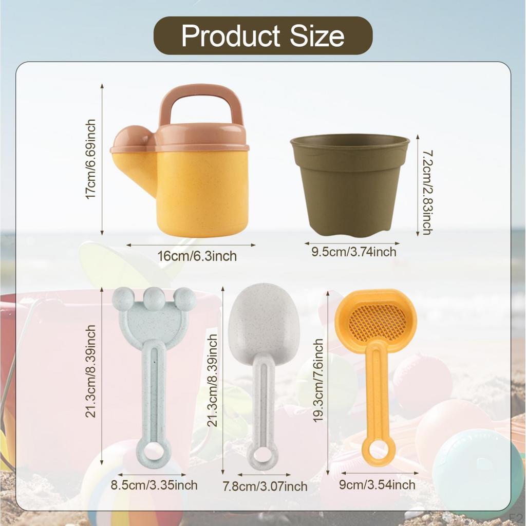 6 Pieces Beach Toys,Sandbox Toy,Sensory Playset,Sand Bucket and Shovels Set Sand Toys for