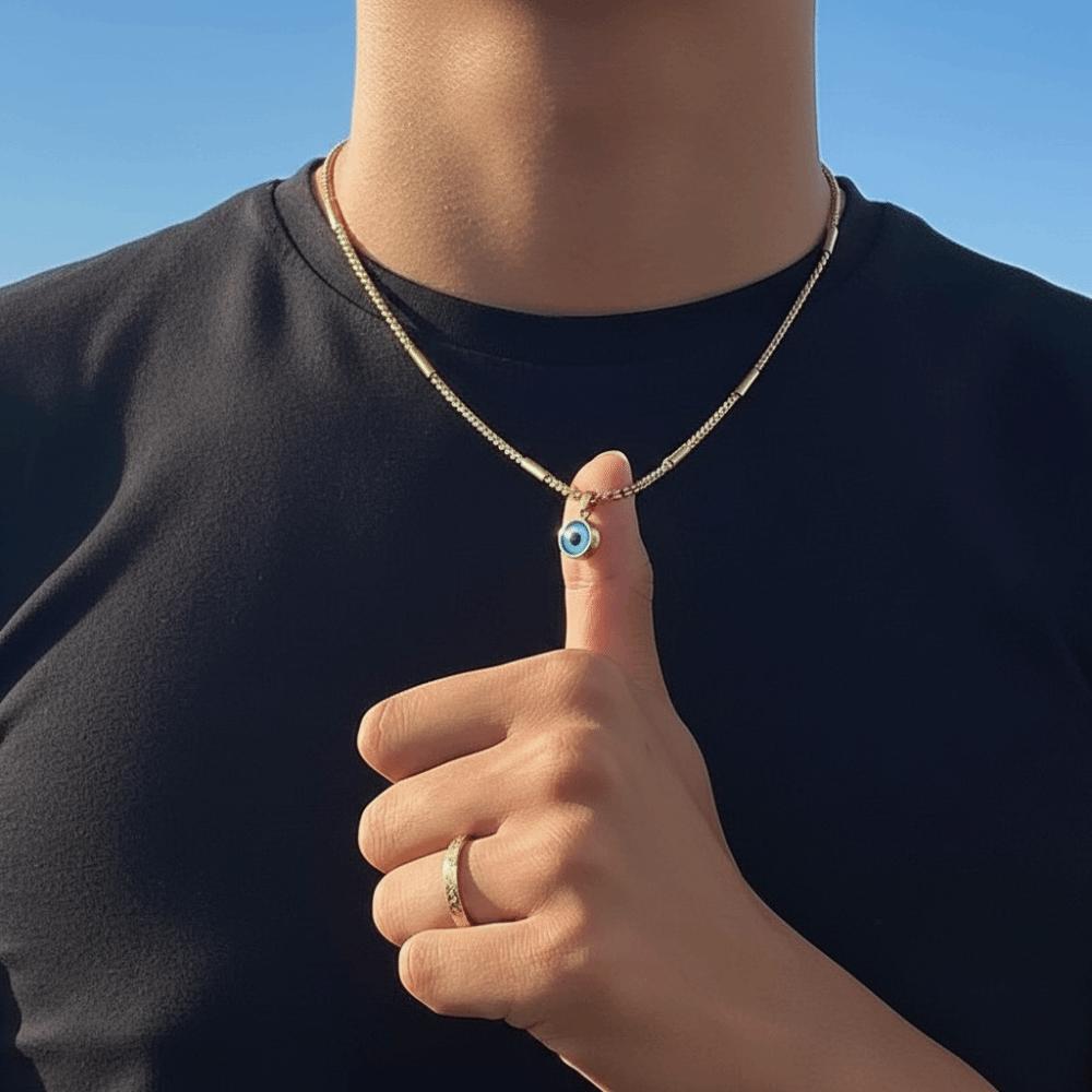 Round Eye Twisted Collarbone Choker Twisted Chain Pendant Chain Necklace Demon Eye Necklace  Gift