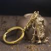 Solid Pure Copper Guan Gong Knife Sword Car Keychain Pendants Luggage Bag Hanging Jewelry Accessories Brass Key Chain Ring Gifts