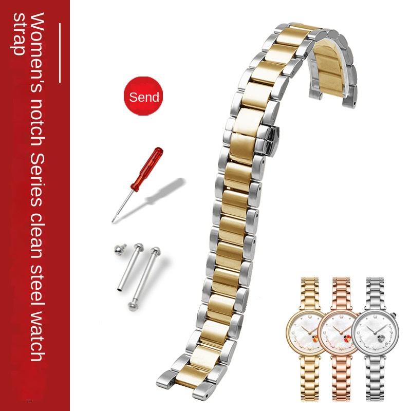 Cinturino Concavo in Acciaio Inossidabile per Rossini GC Cartier Pasha Michael Coles Casio 20-12mm 18-10mm 16-8mm Fibbia Pieghevole Cinturino per Orologio