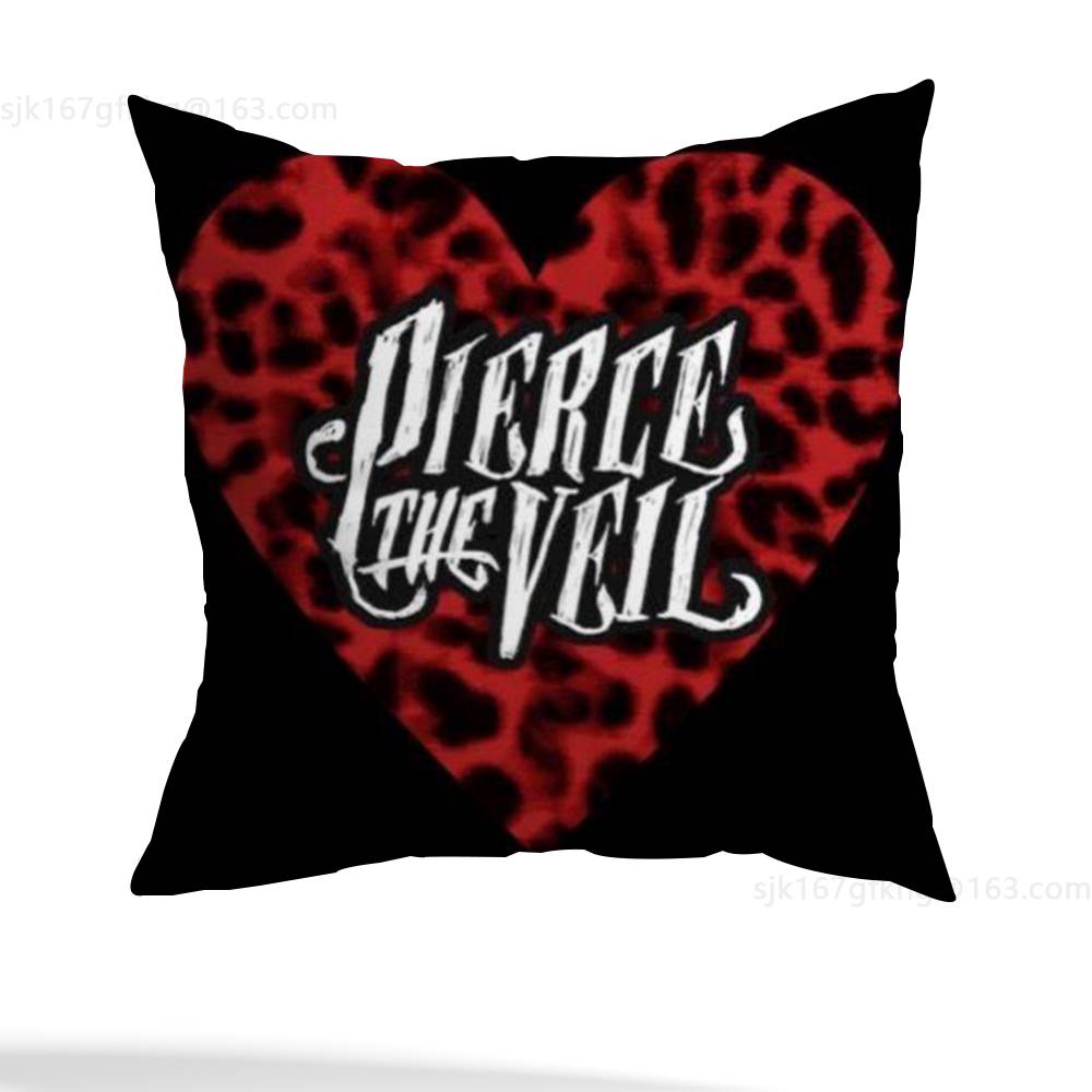 P-Pierce The Veil Music Pillow Case Sofa Living Room Bedroom Headboard Backrest Cushion Square Cushion Nap Time