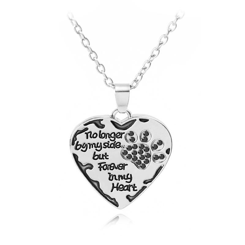 

Funny Letter No Longer By My Side but Fforever In My Heart Design Crystal Necklace 45cm чёрный