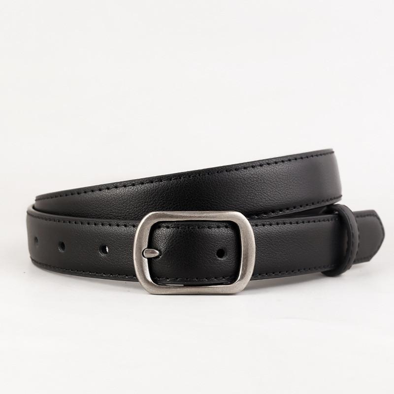 Pure Leather Womens Belt With Alloy Buckle For Casual And Office Wear чёрный