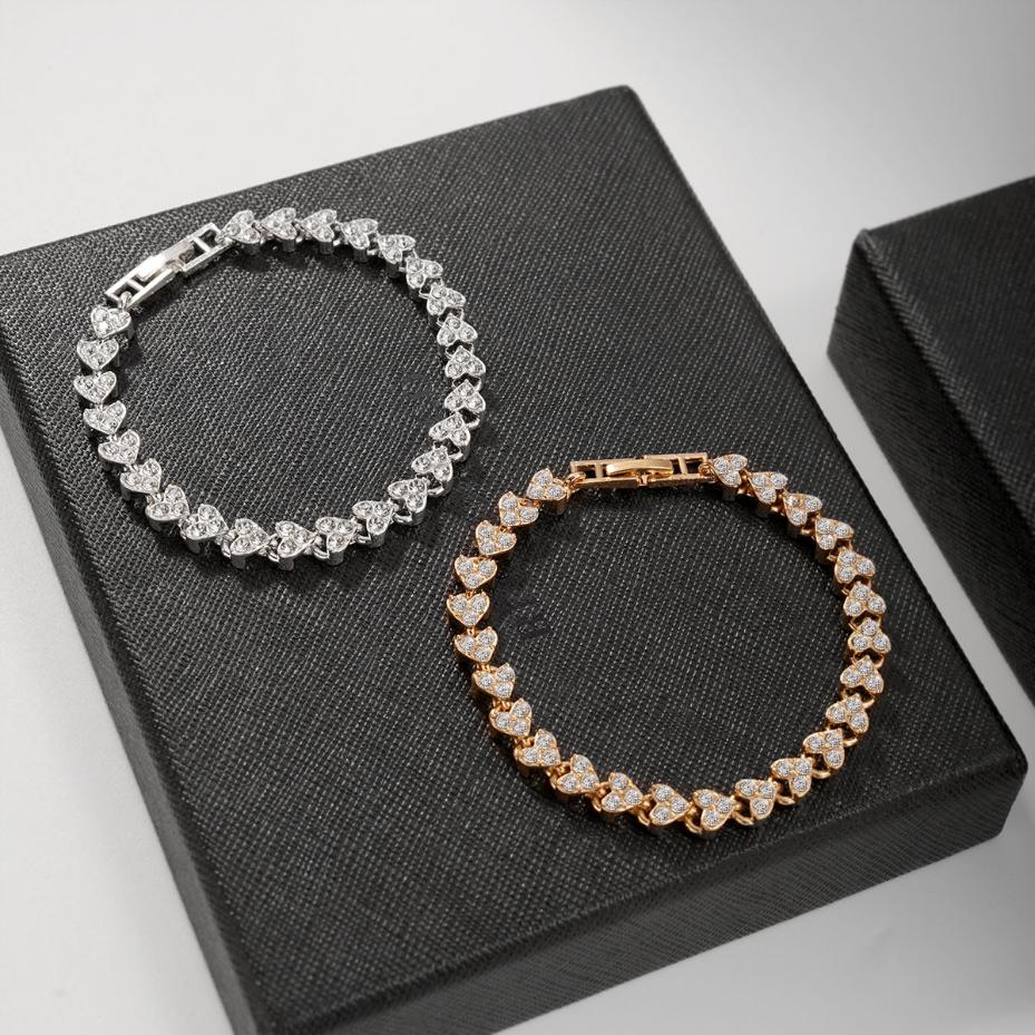 1 Pcs Luxury Roman Crystal Geometric Chain Bracelets For Women Trendy Goth Full Rhinestone Charm Bangles Wed Jewelry Accessories