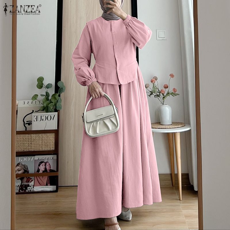 ZANZEA Damen Freizeit Patchwork Kleid mit langen Ärmeln, Fake-Zweiteiler, locker