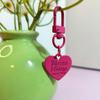 Colorful Metal Love Heart Pendant Keychain - Candy Color Heart-Shaped DIY Piece & Door Buckle Accessory