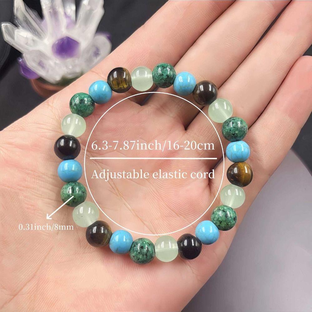 Natural Stone Halo Quartz Bracelet 8mm Bead Bracelet  Crystal Jewelry