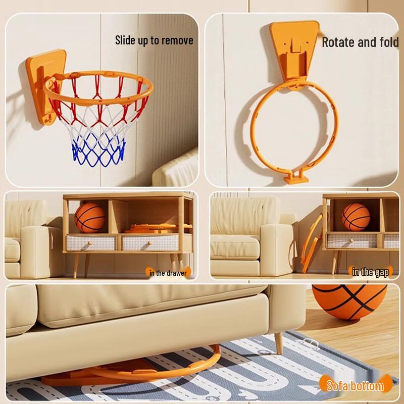 Foldable No-Drill Indoor Kids Basketball Hoop