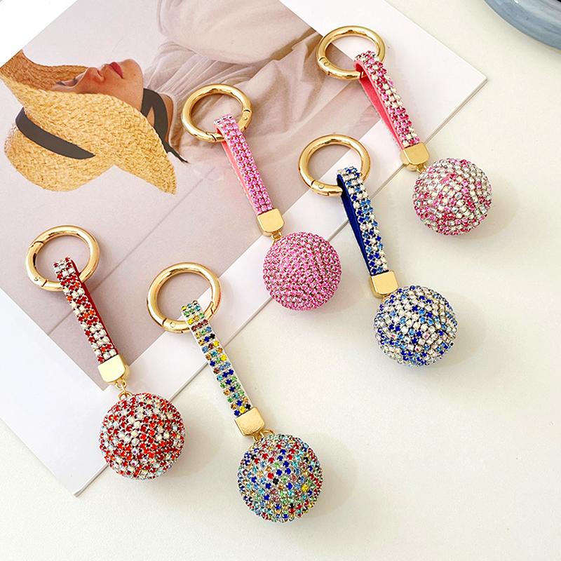 1PC Rhinestone Handbag Car Decor Key Ring Key Chain Ball HOT Crystal Diamante Pendant KeyChain Gift