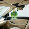 Handmade Beaded Terracotta Suncatcher Artificial Green Plants Car Charm Faux Crystal Hanging Plant Sun