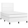 Vidaxl Continental Bed with Mattress, White, 120X190 Cm, Eco-Leather
