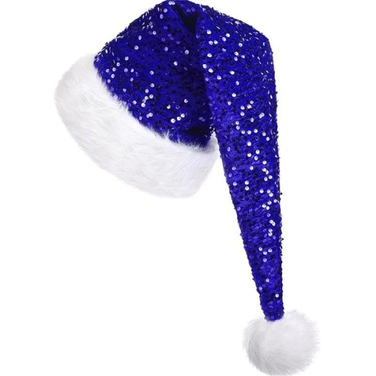 Thermals Christmas Party Hats Glitter Embellished Hats With Thickened Fabric For Men Women Kids Winter Wear