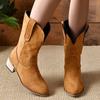 Women's Boots 2026 High Quality Shoes Female Modern Party Boots Autumn Suede Pointy Toe Chunky Heel Lady Ankle Boots Botas Mujer