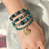 Bracelet Bohemian Ethnic Style Multi-Layer Bracelet Peach Heart Beaded Women'S Glazed Jewelry