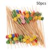 50 stücke Einweg bambus obst picks künstlerische obst picks liebe plum blossom fünf stern obst picks cocktail dekoration bambus picks
