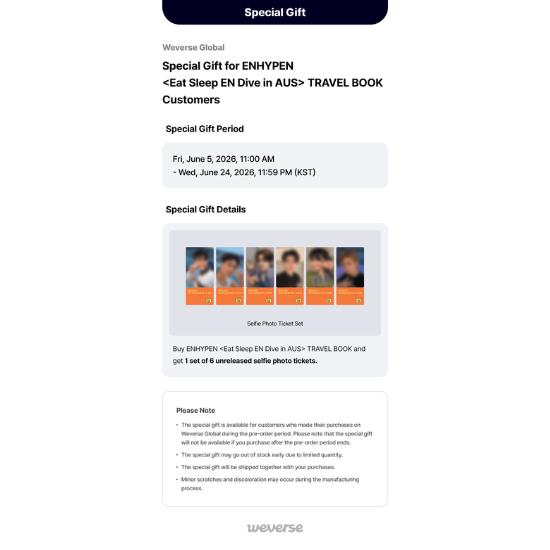 Select POB TRAVEL BOOK ENHYPEN Eat Sleep EN Dive In AUS