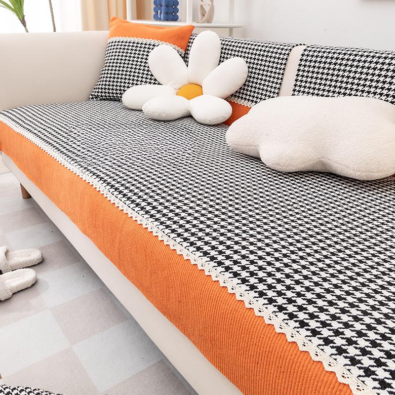 Cotton and Linen Modern Simple Sofa Cushion Sofa Towel Cover Cloth Cover Cover All-Inclusive Non-Slip Four Seasons Universal Cushion Thickened