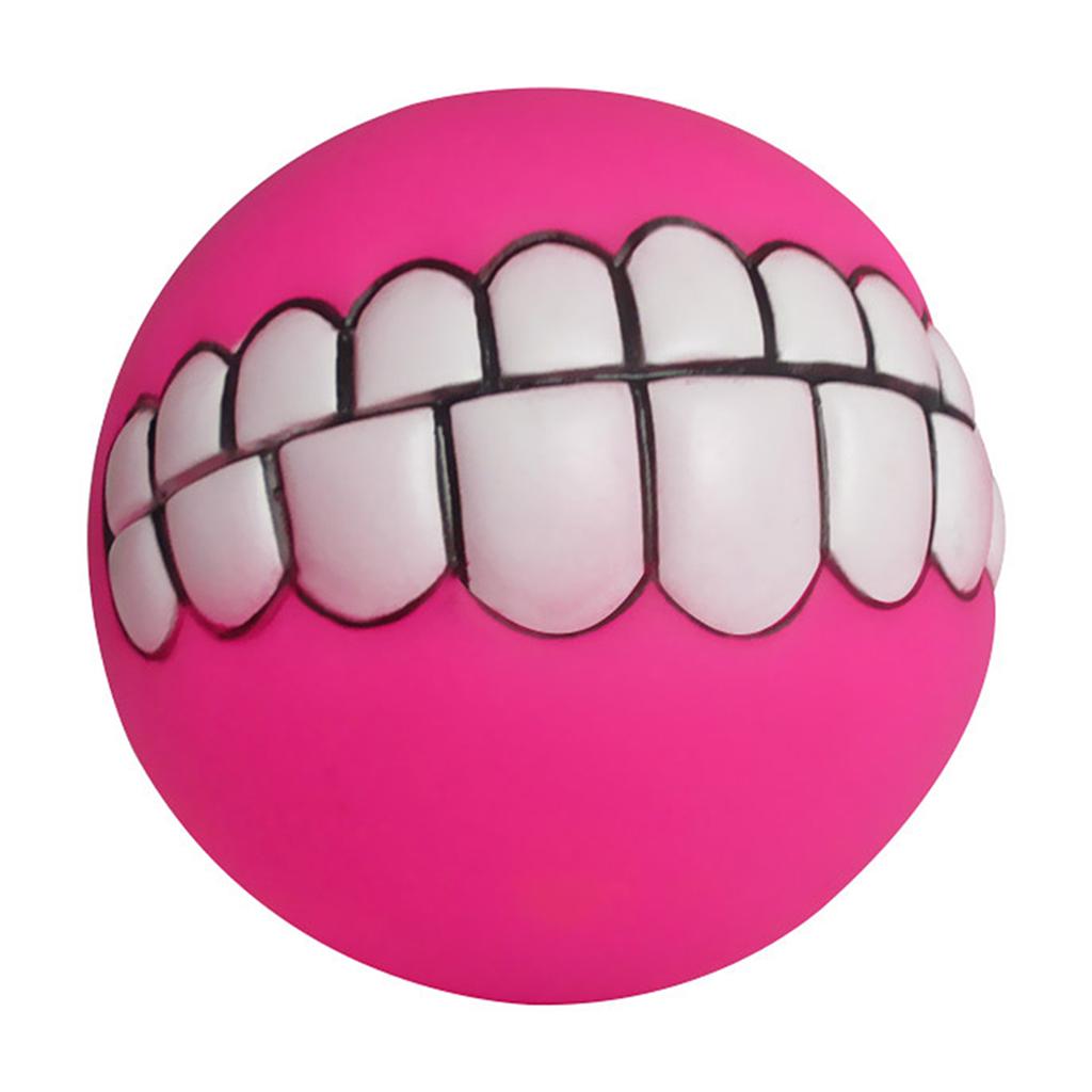 Vinyl Ball With Teeth Dog Toy Colorful Funny Squeaky Sound Dog Puppy Play Toys For Indoor Outdoor