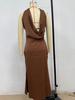 Summer Sexy Halter Neck Satin Long Dress for Women