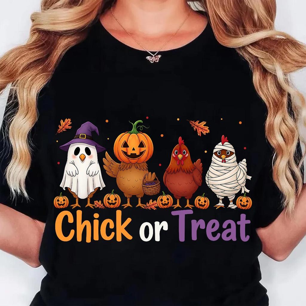 Cluck Yeah Its Halloween T Shirts Streetwear Funny Chicken Halloween Shirt Women Stylish Harajuku Unisex Tops