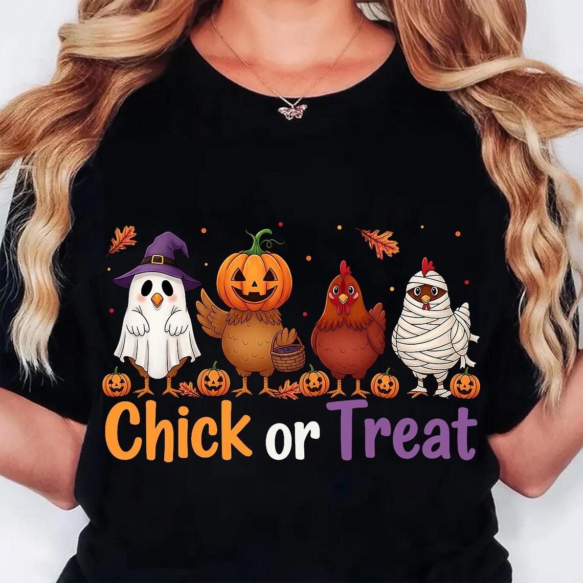 Cluck Yeah Its Halloween T Shirts Streetwear Funny Chicken Halloween Shirt Women Stylish Harajuku Unisex Tops S