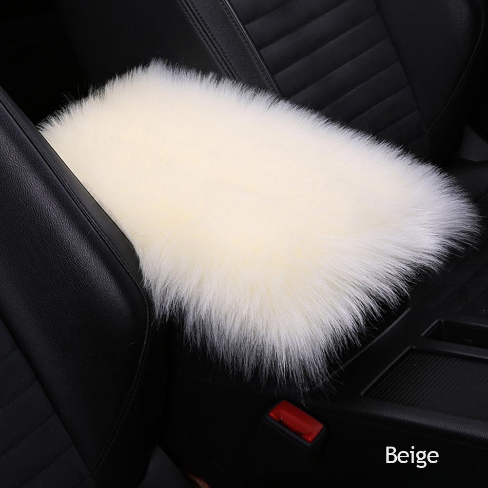 Faux Fur Car Plush Armrest Cover Auto Center Arm Rest Console Pad Wool Cushion Protector Universal Auto Car Interior Accessories