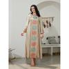 New Middle East Robe Women Clothes Fashion Casual Loose Print Sequins Dress Embroidered Dress