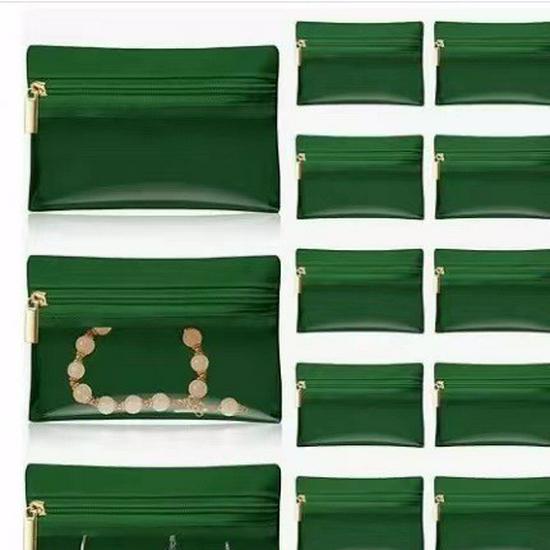 

New Small Portable Zipper Bag for Jewelry and Watches 12*8 темно-зеленого
