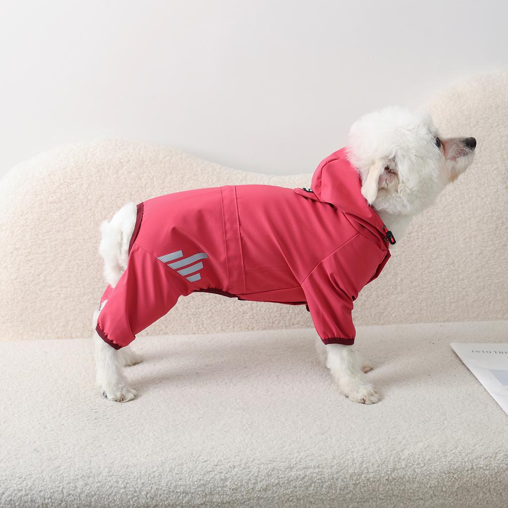Waterproof Pet Clothes PU Dog Raincoat with Hood for Small Dogs Waterproof Reflective Cat Coat Chihuahua Jacket Poodle Overalls