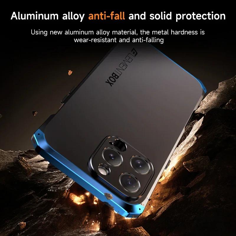 Aluminum Alloy Metal Frame Shockproof Phone Case For iPhone 13 14 15 16 Pro Max Soft TPU Edge Strip Hard Plastic Back Cover