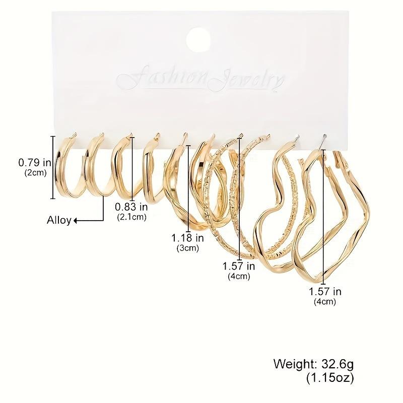 Simple Geometric Block Heart-shaped Circular Hoop Earrings Retro  Cross Twisted Pattern Earrings  Women Versatile Daily Zircon