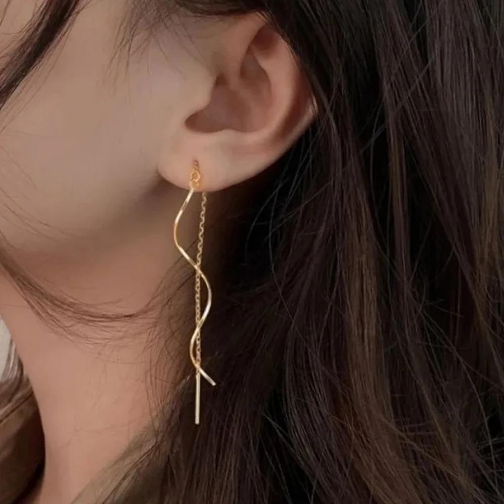 Korean Fashion Long Tassel Threader Earrings For Women Simple Long Chain Earring Party Wedding Jewelry Gifts