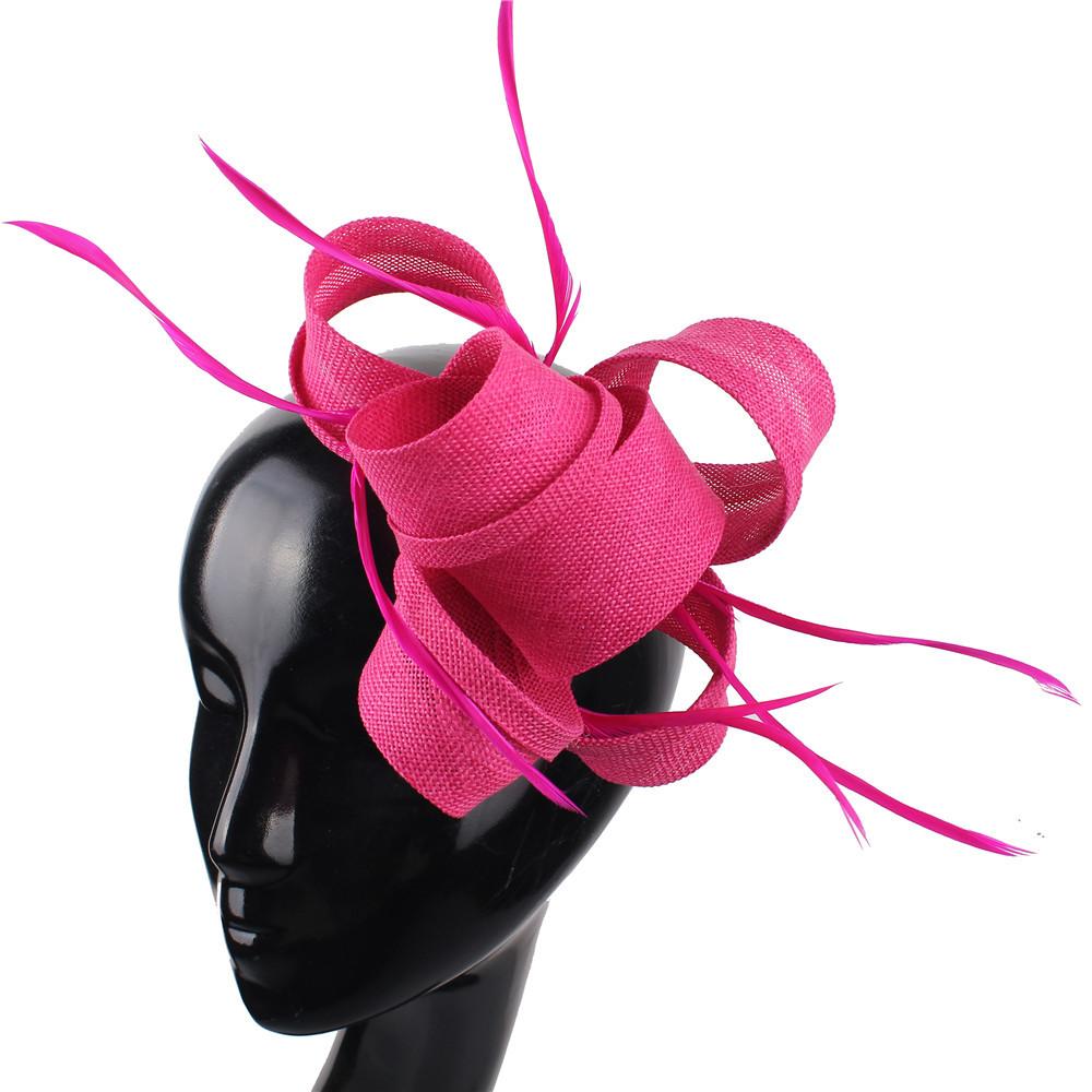 Wassermelonenrot Exquisites Schleifen-Stirnband Imitation Hanfgarn Kopfbedeckung Britische Haaraccessoires Society Ball Empfang