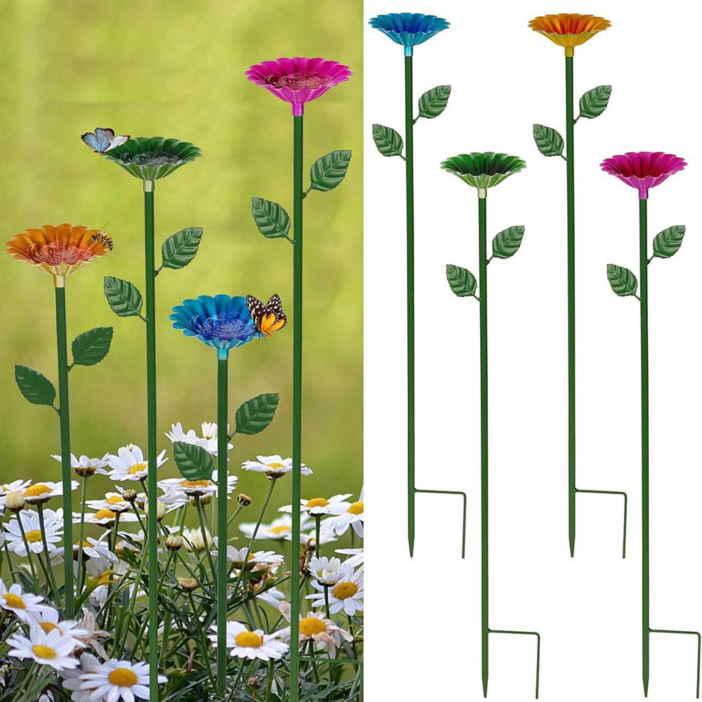 Bee Watering Station,Bee Bath for Garden Metal Bee Water Feeder with Flower Design,Butterfly Bee Bath Bowl for Garden Yard Decor