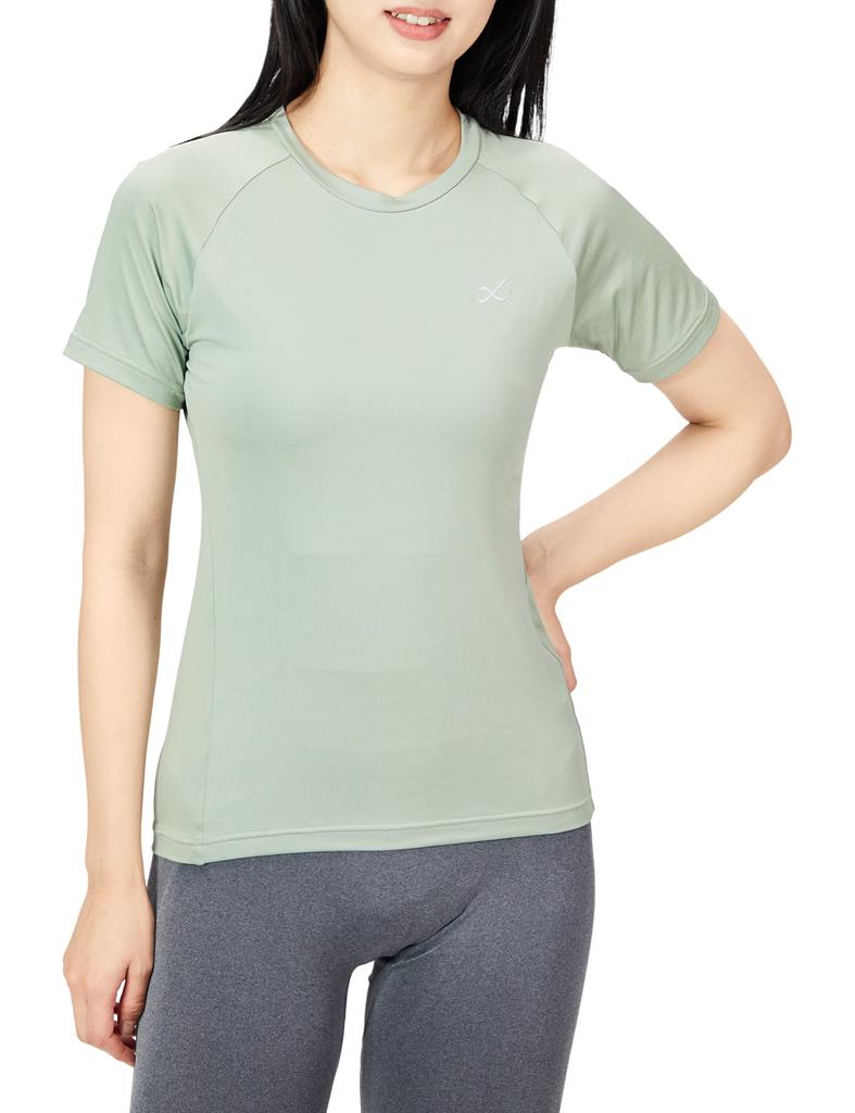 DLY115 Crew Neck Short Sleeve Top with UV and Odor Resistant Size Size L CW-X/Wacoal Women's Sweat-Wicking, Quick-Drying, Protection, Antibacterial,